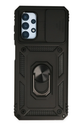 Newface Samsung Galaxy A23 4G Kılıf Pars Lens Yüzüklü Silikon - Siyah resmi