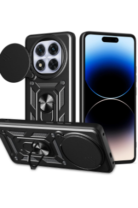 Newface Xiaomi Redmi Note 14 Pro Plus Kılıf Pars Lens Yüzüklü Silikon - Siyah resmi