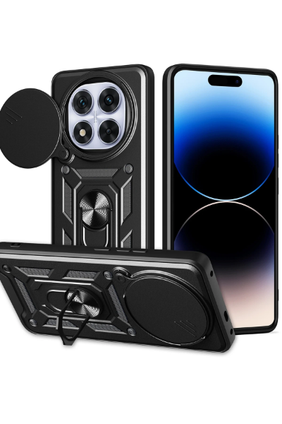 Newface Xiaomi Redmi Note 14 Pro Plus Kılıf Pars Lens Yüzüklü Silikon - Siyah resmi