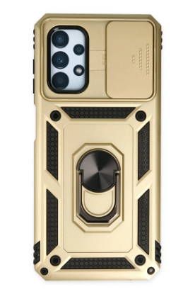 Newface Samsung Galaxy A33 5G Kılıf Pars Lens Yüzüklü Silikon - Gold resmi