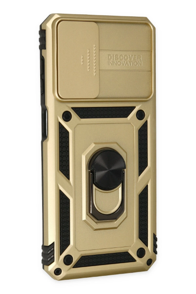 Newface Samsung Galaxy A33 5G Kılıf Pars Lens Yüzüklü Silikon - Gold resmi