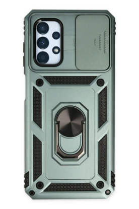 Newface Samsung Galaxy A33 5G Kılıf Pars Lens Yüzüklü Silikon - Yeşil resmi