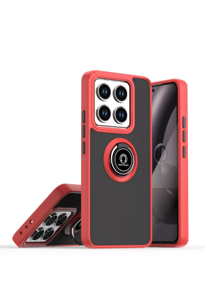 Newface Xiaomi Mi 15 Kılıf Montreal Yüzüklü Silikon Kapak - Kırmızı resmi