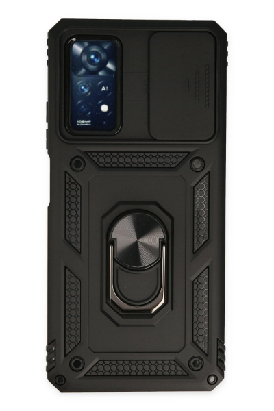 Newface Xiaomi Redmi Note 11 Pro Kılıf Pars Lens Yüzüklü Silikon - Siyah resmi