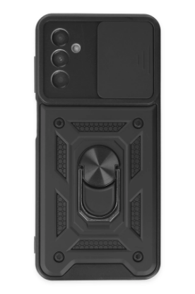 Newface Samsung Galaxy M13 Kılıf Pars Lens Yüzüklü Silikon - Siyah resmi