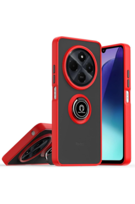 Newface Realme C75 4G Kılıf Montreal Yüzüklü Silikon Kapak - Kırmızı resmi