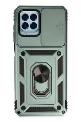 Newface Samsung Galaxy M33 Kılıf Pars Lens Yüzüklü Silikon - Yeşil resmi