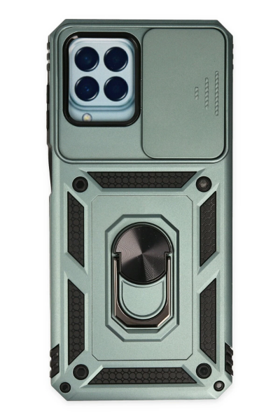 Newface Samsung Galaxy M33 Kılıf Pars Lens Yüzüklü Silikon - Yeşil resmi