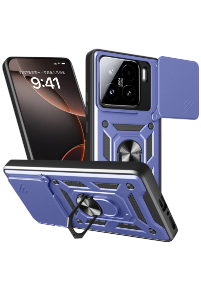 Newface Xiaomi Mi 15 Kılıf Pars Lens Yüzüklü Silikon - Lacivert resmi