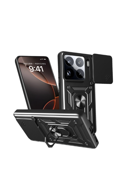 Newface Xiaomi Mi 15 Pro Kılıf Pars Lens Yüzüklü Silikon - Siyah resmi