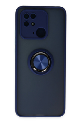 Newface Xiaomi Redmi 10C Kılıf Montreal Yüzüklü Silikon Kapak - Lacivert resmi