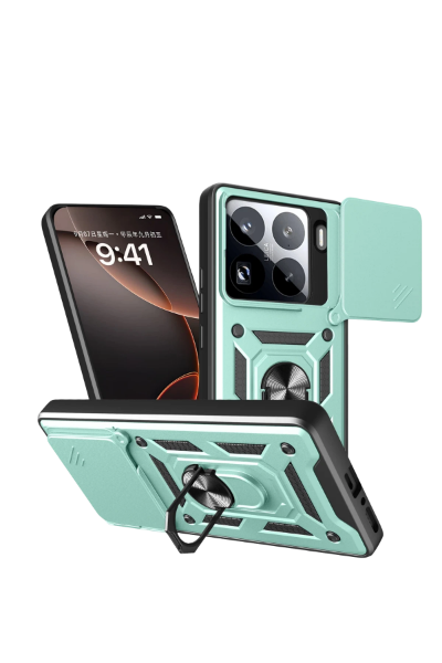Newface Xiaomi Mi 15 Pro Kılıf Pars Lens Yüzüklü Silikon - Yeşil resmi