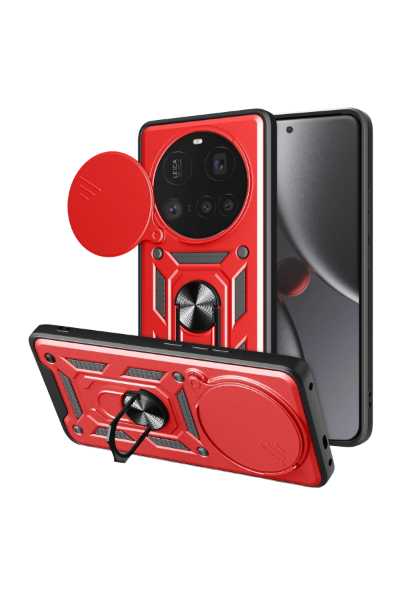 Newface Xiaomi Mi 15 Ultra Kılıf Pars Lens Yüzüklü Silikon - Kırmızı resmi