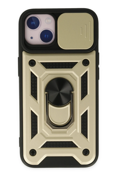 Newface iPhone 14 Kılıf Pars Lens Yüzüklü Silikon - Gold resmi