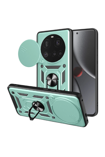 Newface Xiaomi Mi 15 Ultra Kılıf Pars Lens Yüzüklü Silikon - Yeşil resmi