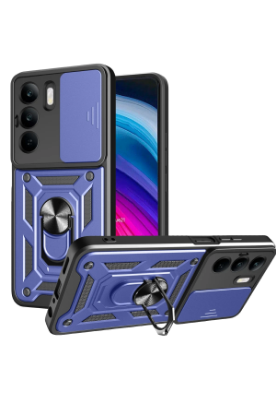 Newface Realme C75 4G Kılıf Pars Lens Yüzüklü Silikon - Lacivert resmi