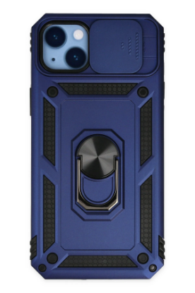 Newface iPhone 14 Plus Kılıf Pars Lens Yüzüklü Silikon - Lacivert resmi