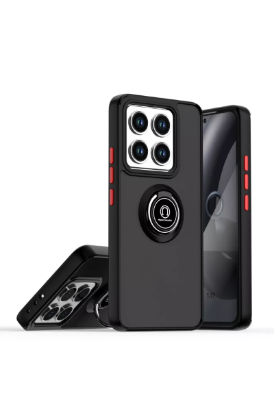 Newface Xiaomi Mi 14T Montreal Yüzüklü Silikon Kapak - Siyah resmi
