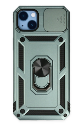 Newface iPhone 14 Plus Kılıf Pars Lens Yüzüklü Silikon - Yeşil resmi