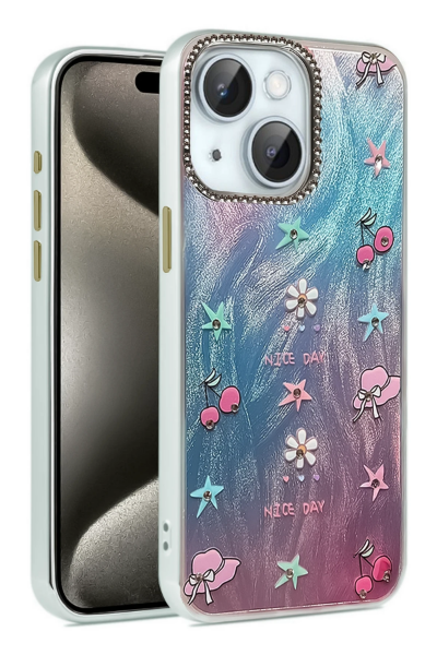 Newface iPhone 14 Kılıf Blade Aynalı Desenli Kapak - Desen 4 resmi
