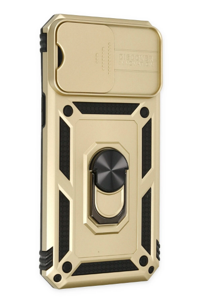 Newface iPhone 14 Pro Kılıf Pars Lens Yüzüklü Silikon - Gold resmi