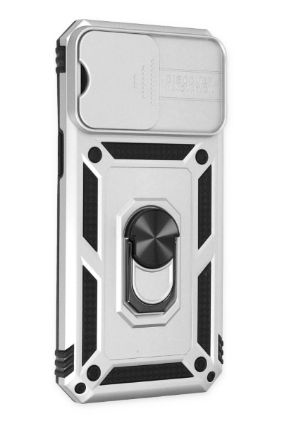 Newface iPhone 14 Pro Kılıf Pars Lens Yüzüklü Silikon - Gümüş resmi