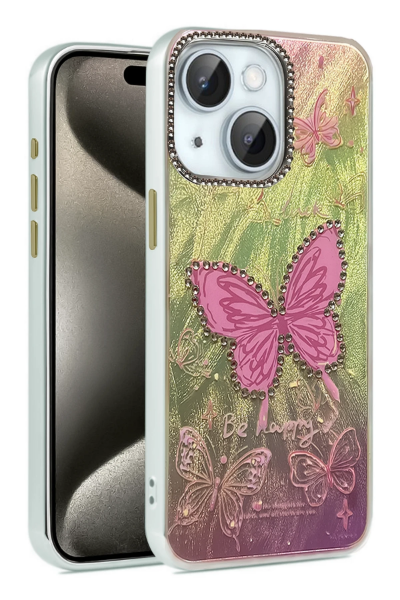 Newface iPhone 15 Kılıf Blade Aynalı Desenli Kapak - Desen 5 resmi