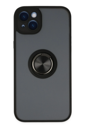 Newface iPhone 14 Kılıf Montreal Yüzüklü Silikon Kapak - Siyah resmi