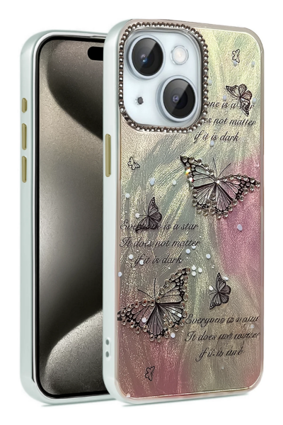 Newface iPhone 15 Kılıf Blade Aynalı Desenli Kapak - Desen 6 resmi