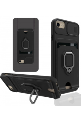 Newface iPhone 6 Kılıf Zuma Kartvizitli Yüzüklü Silikon - Siyah resmi