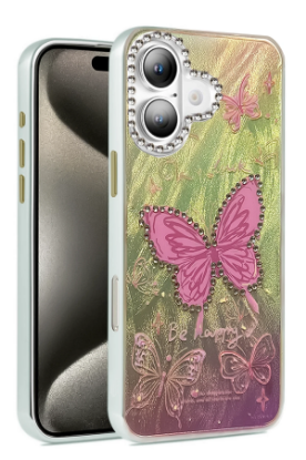 Newface iPhone 16 Kılıf Blade Aynalı Desenli Kapak - Desen 5 resmi