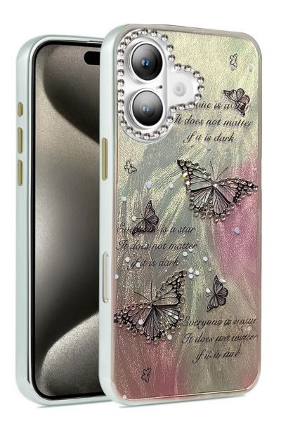 Newface iPhone 16 Kılıf Blade Aynalı Desenli Kapak - Desen 6 resmi