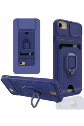 Newface iPhone 6 Kılıf Zuma Kartvizitli Yüzüklü Silikon - Lacivert resmi