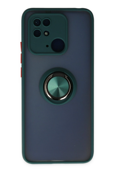 Newface Xiaomi Poco C40 Kılıf Montreal Yüzüklü Silikon Kapak - Yeşil resmi