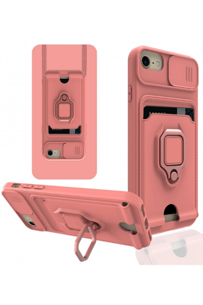 Newface iPhone 6 Kılıf Zuma Kartvizitli Yüzüklü Silikon - Pembe resmi
