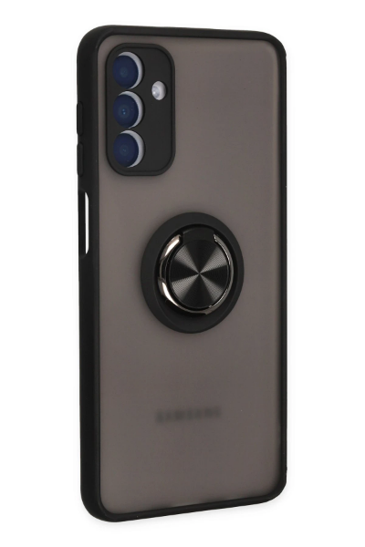 Newface Samsung Galaxy A04S Kılıf Montreal Yüzüklü Silikon Kapak - Siyah resmi