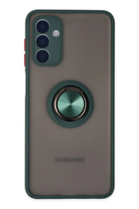 Newface Samsung Galaxy A04S Kılıf Montreal Yüzüklü Silikon Kapak - Yeşil resmi