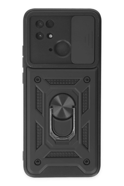 Newface Xiaomi Redmi 10C Kılıf Pars Lens Yüzüklü Silikon - Siyah resmi
