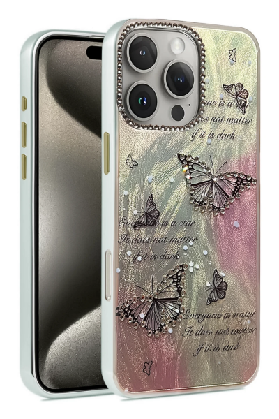 Newface iPhone 16 Pro Max Kılıf Blade Aynalı Desenli Kapak - Desen 6 resmi