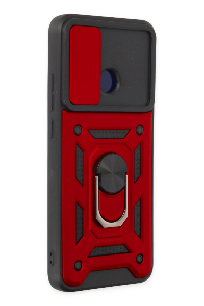 Newface Xiaomi Redmi 10C Kılıf Pars Lens Yüzüklü Silikon - Kırmızı resmi