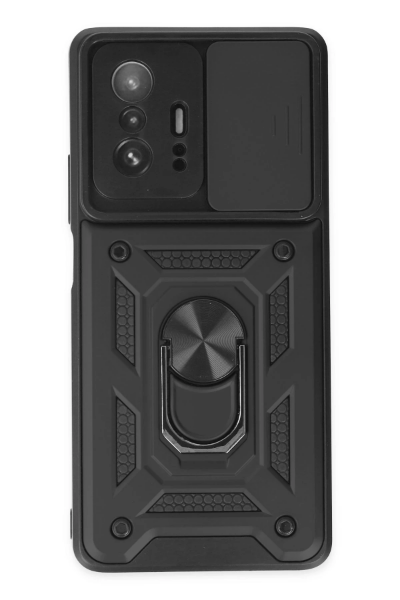 Newface Xiaomi Mi 11T Pro Kılıf Pars Lens Yüzüklü Silikon - Siyah resmi