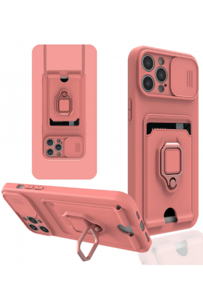 Newface iPhone 12 Pro Max Kılıf Zuma Kartvizitli Yüzüklü Silikon - Pembe resmi