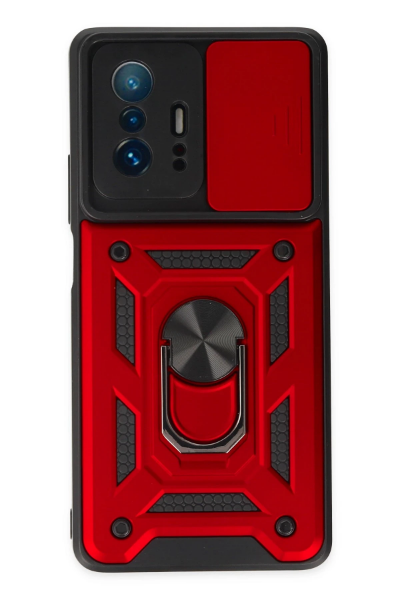 Newface Xiaomi Mi 11T Pro Kılıf Pars Lens Yüzüklü Silikon - Kırmızı resmi