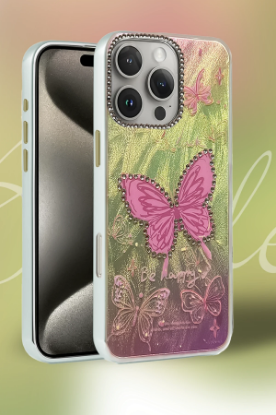 Newface iPhone 14 Pro Kılıf Blade Aynalı Desenli Kapak - Desen 2 resmi