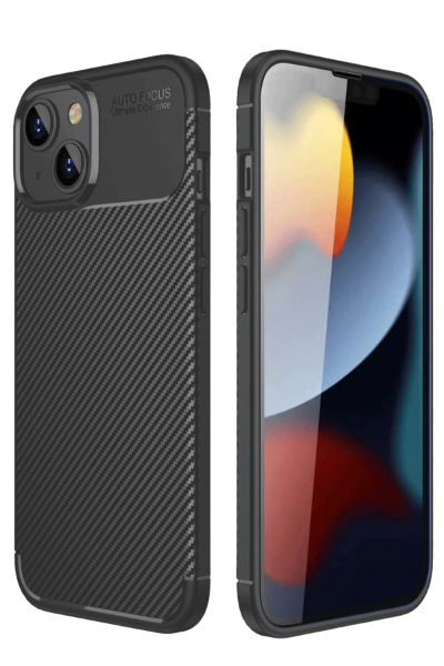 Newface iPhone 14 Kılıf Auto Focus Karbon Kapak - Siyah resmi