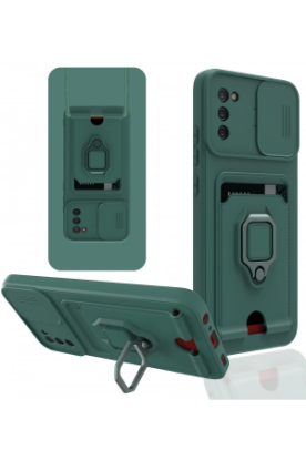 Newface Samsung Galaxy A02S Kılıf Zuma Kartvizitli Yüzüklü Silikon - Yeşil resmi