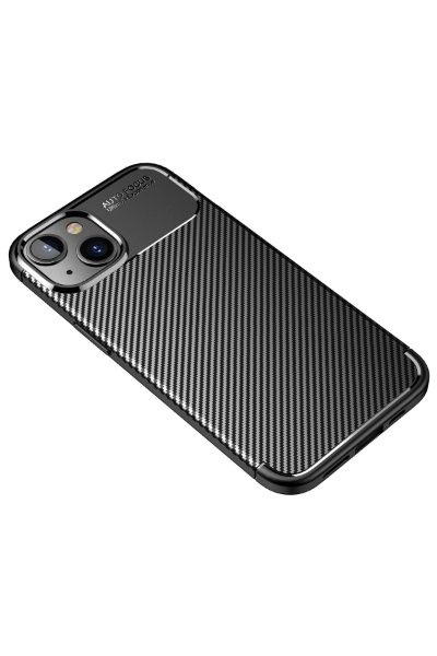 Newface iPhone 14 Plus Kılıf Auto Focus Karbon Kapak - Siyah resmi