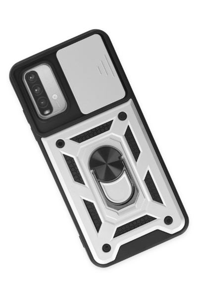 Newface Xiaomi Redmi Note 9 4G Kılıf Pars Lens Yüzüklü Silikon - Gümüş resmi