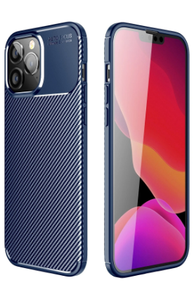 Newface iPhone 14 Pro Kılıf Auto Focus Karbon Kapak - Lacivert resmi