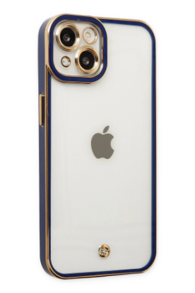 Newface iPhone 14 Plus Kılıf Liva Lens Silikon - Mavi resmi